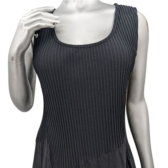 FENINI Whimsigoth Balloon Hem Maxi/Midi Dress Cotton Ribbed Tank & Linen Skirt M - Picture 2 of 14